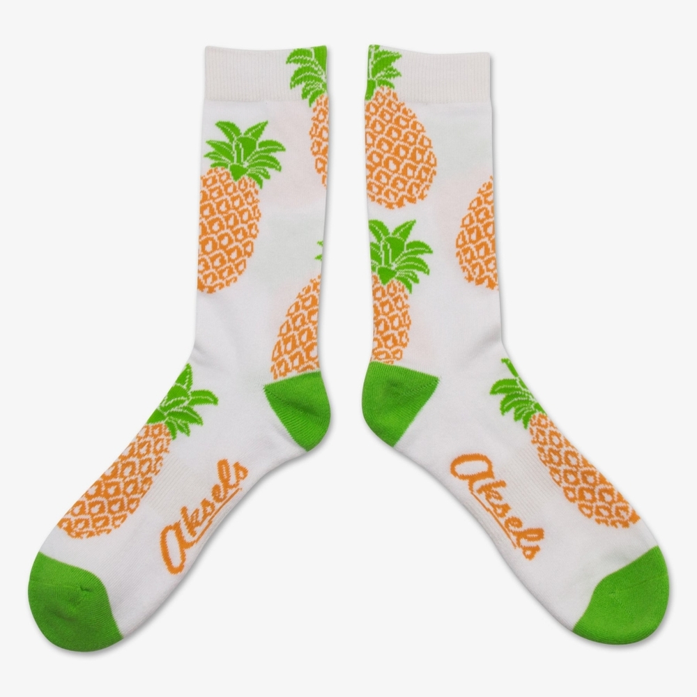 Aksels" Pineapple  Print Socks-*NWOT*
